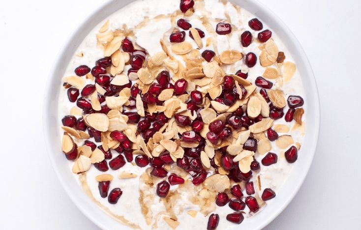 Almonds with Pomegranate Seeds
